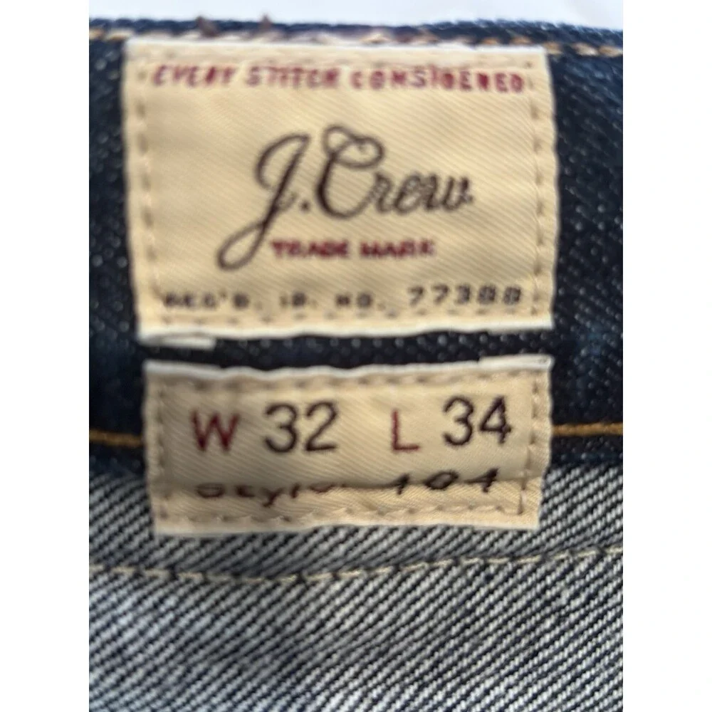 J. Crew 484 Jeans Men's 32x34 Blue Dark Wash Slim Fit Straight